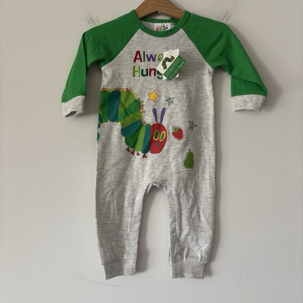 The Very Hungry Caterpillar Baby Romper‎ Size 6 MO Eric Carle Baby Outfit NWT